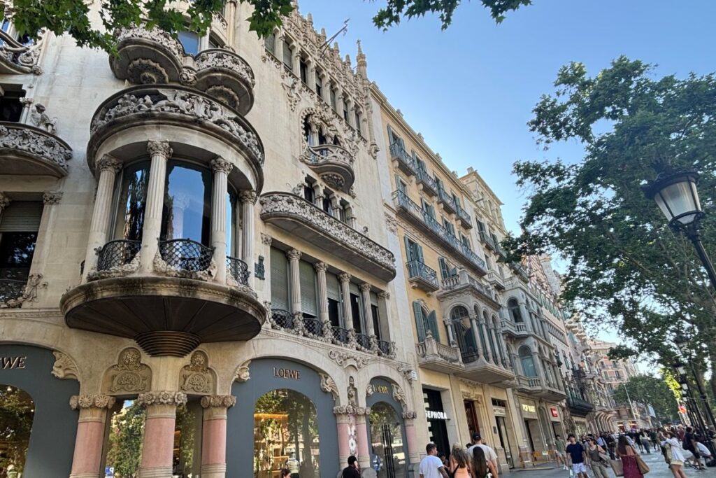 Modernist architecture along Passeig de Gràcia in Barcelona