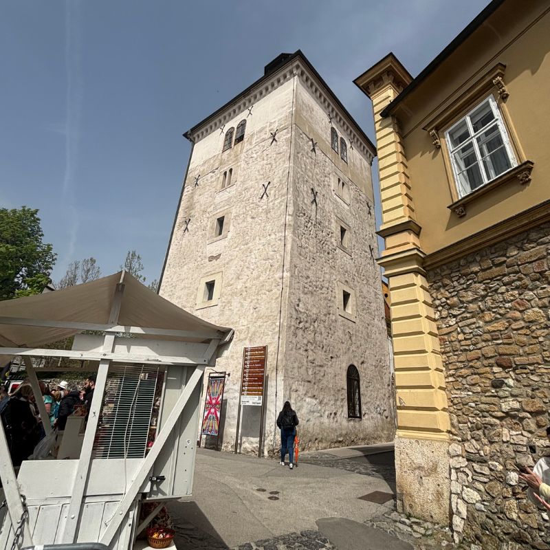 Historic Lotrščak Tower in Zagreb's Upper Town, Croatia.