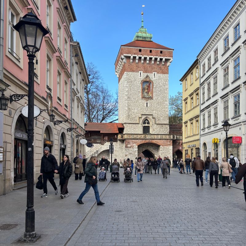 St. Florian's Gate marking the entrance to Kraków's Old Town.