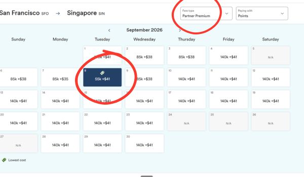 Atmos award calendar highlighting Partner Premium availability to Singapore