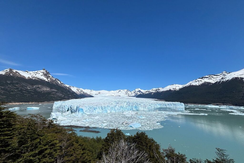 Panoramic view of Perito Moreno Glacier in Los Glaciares National Park near El Calafate, Argentina.