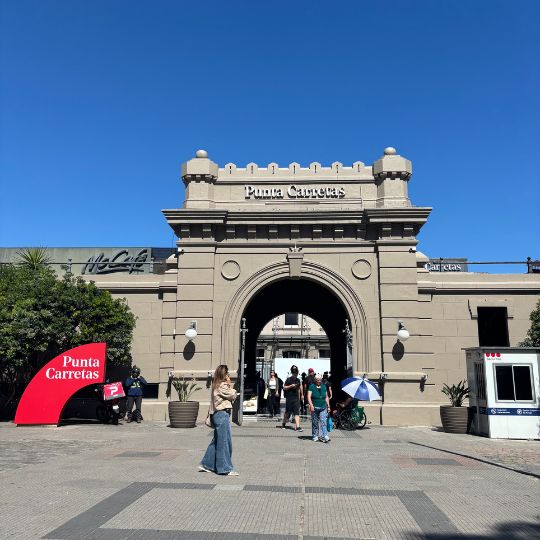 Entrance to Punta Carretas Shopping in Montevideo, a former prison converted into a shopping center.